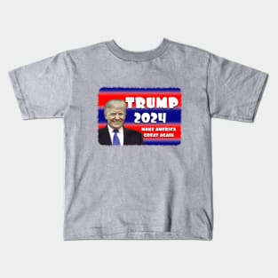 Cartoon TRUMP 2024 MAKE AMERICA GREAT AGAIN Kids T-Shirt